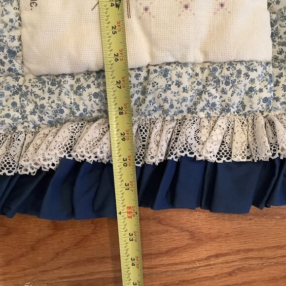 Handmade Childrens Blanket Quilt With Cross Stitch Nursery Rhymes Kitschy 45”x32 - Picture 11 of 14